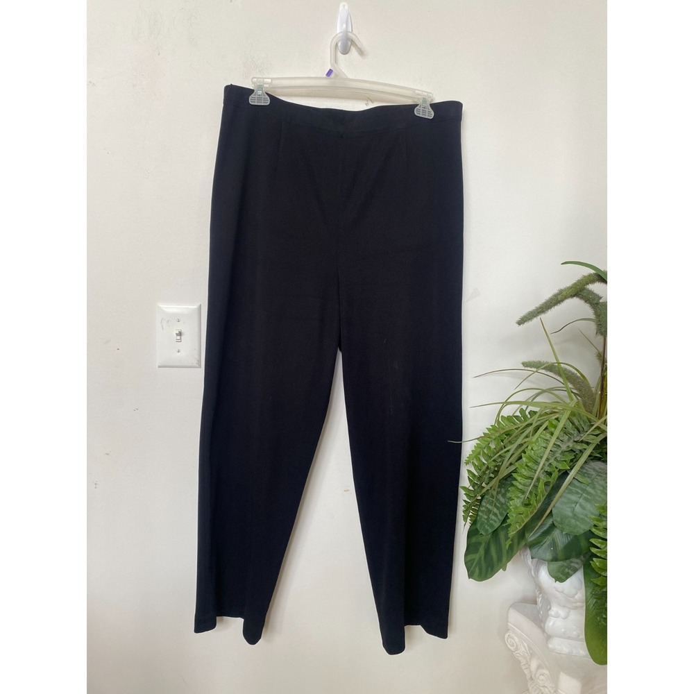 Exclusively Misook Women's Black 100% Acrylic Knit Stretch Pant Sz 2X EUC! $228